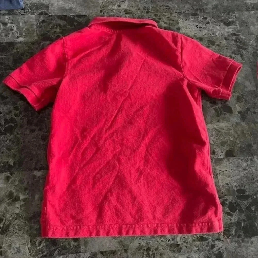 The Children's Place Boys' Short Sleeve Soft Jersey Knit Polo - Red - Size 5-6